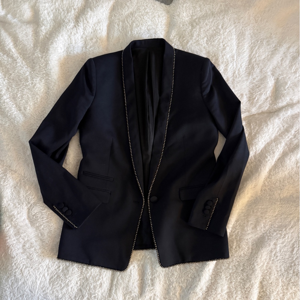 The Kooples navy blazer with Studded Detailing